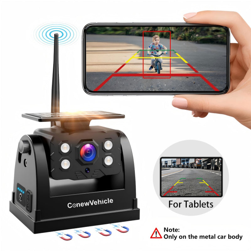 CV-C Wireless Solar Magnetic Backup Camera, Tool-Free Magnetic Mount Solar Charging Backup Camera for Pickup Truck RV Camper